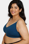 Zivame True Curv Beautiful Basics Single Layered Non Wired Full Coverage Minimiser Bra - Gibraltar Sea — thumbnail 3